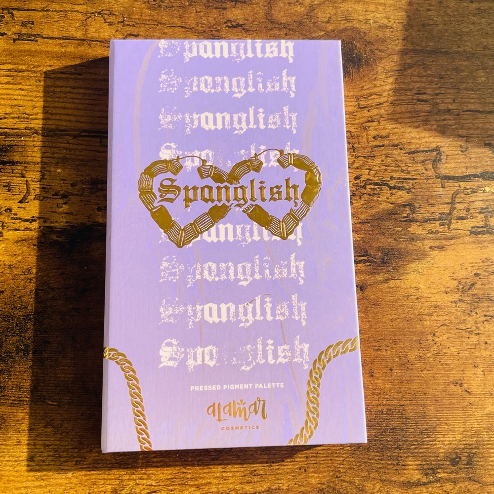 Alamar Cosmetics Spanglish Eyeshadow Palette - Purple and Gold